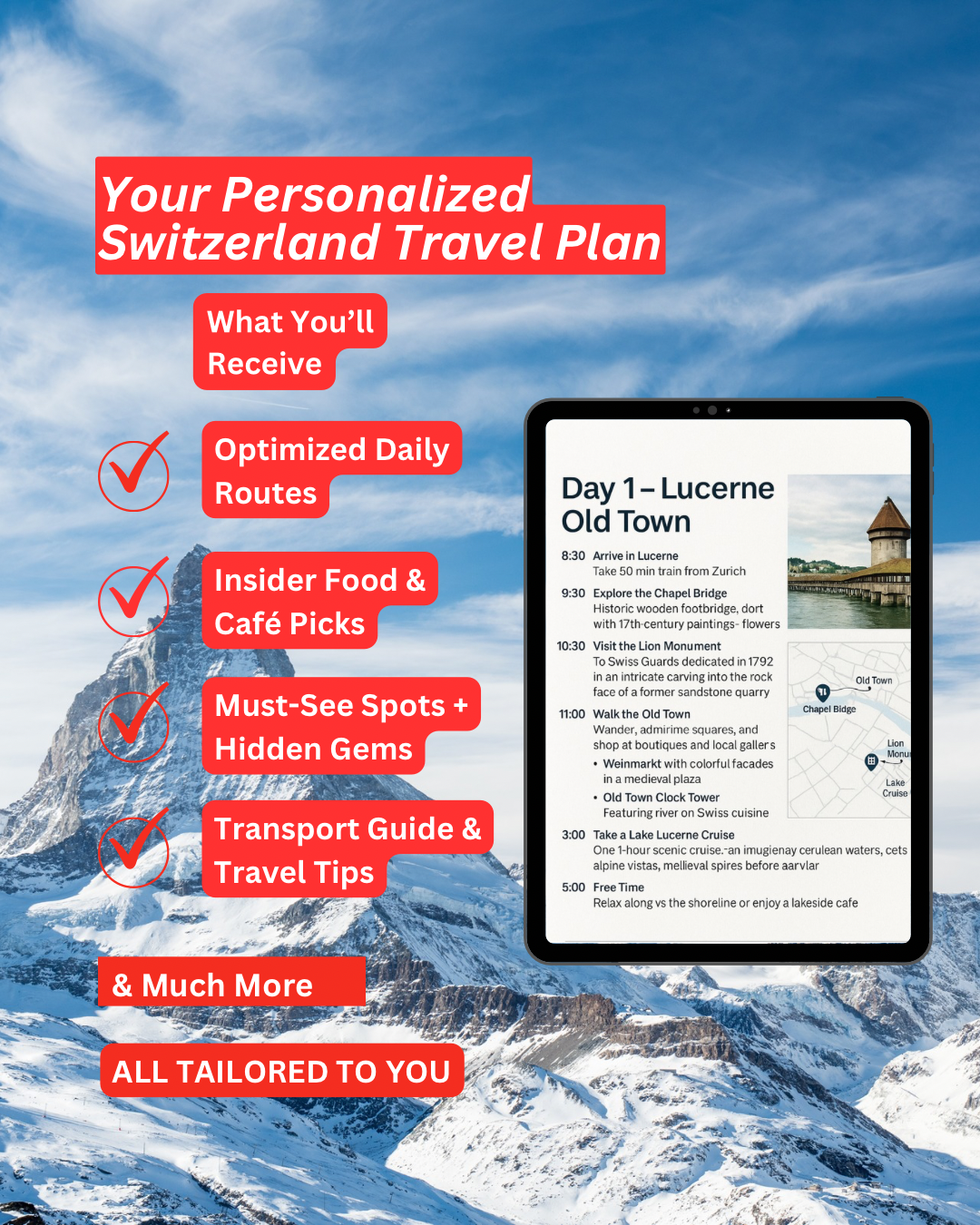 Personalized Switzerland Trip Planning